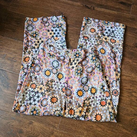 Anthropologie Wide Straight Leg Geometric Pants - Picture 2 of 9